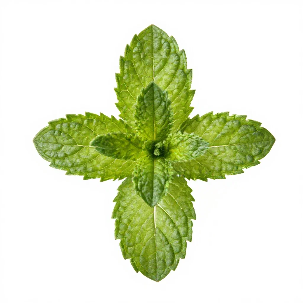 Mint cutting in water isolated on a white background
