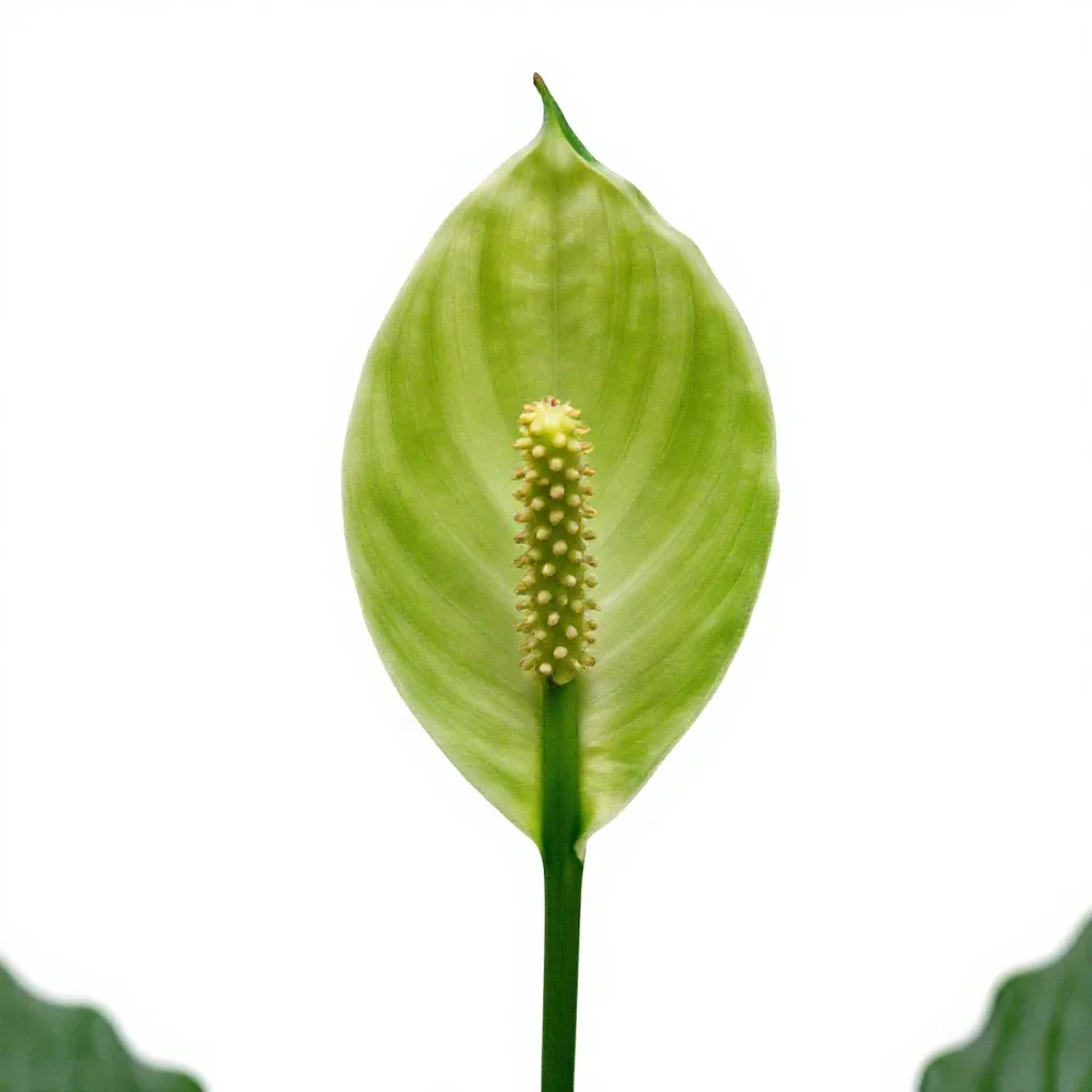 Peace lily in bloom isolated on a white background