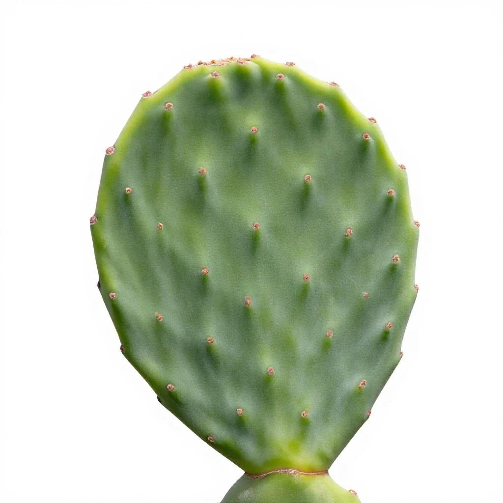Prickly pear pad isolated on a white background
