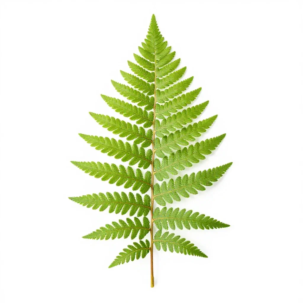 Silver fern frond isolated on a white background