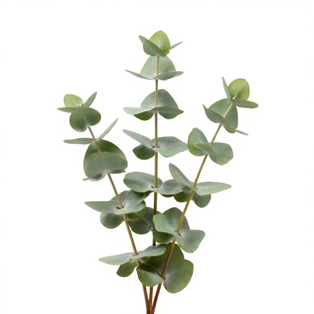 Sprig of eucalyptus isolated on a white background