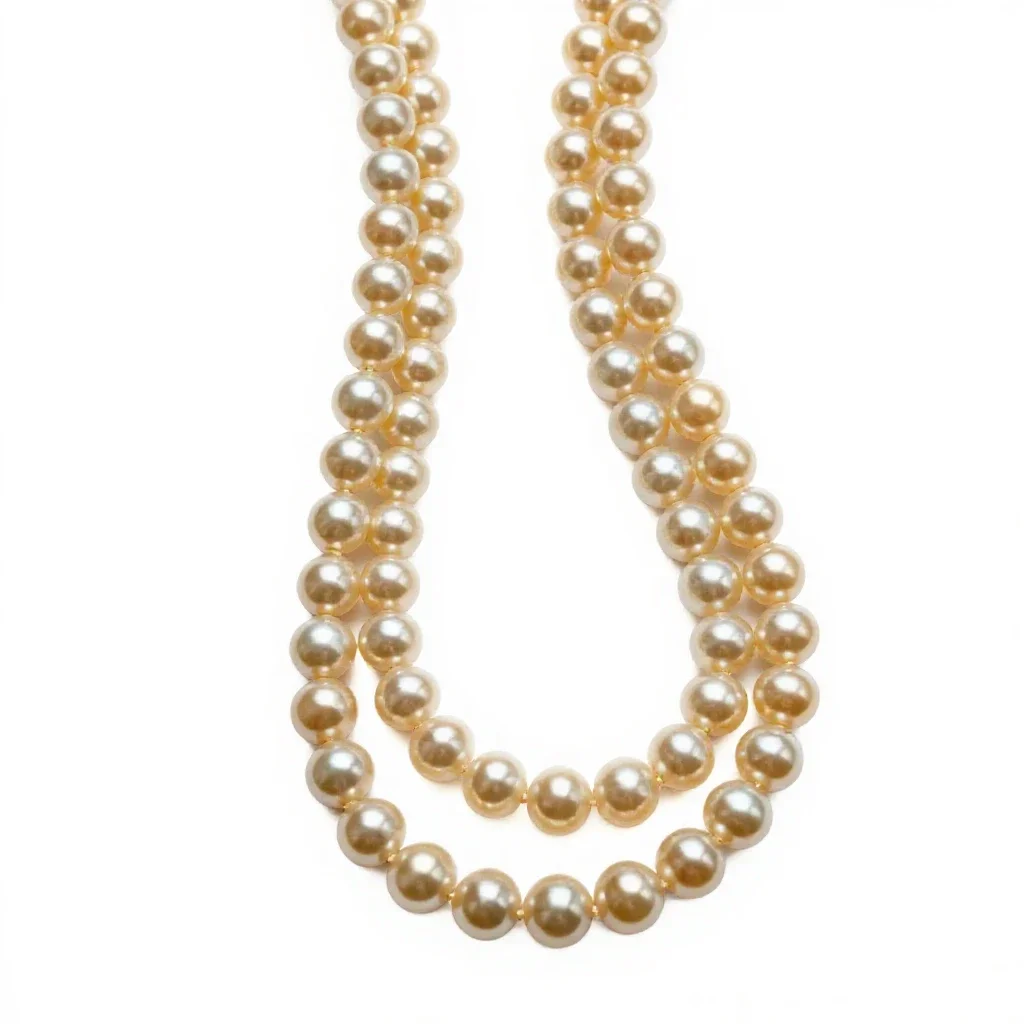 String of pearls trailing isolated on a white background