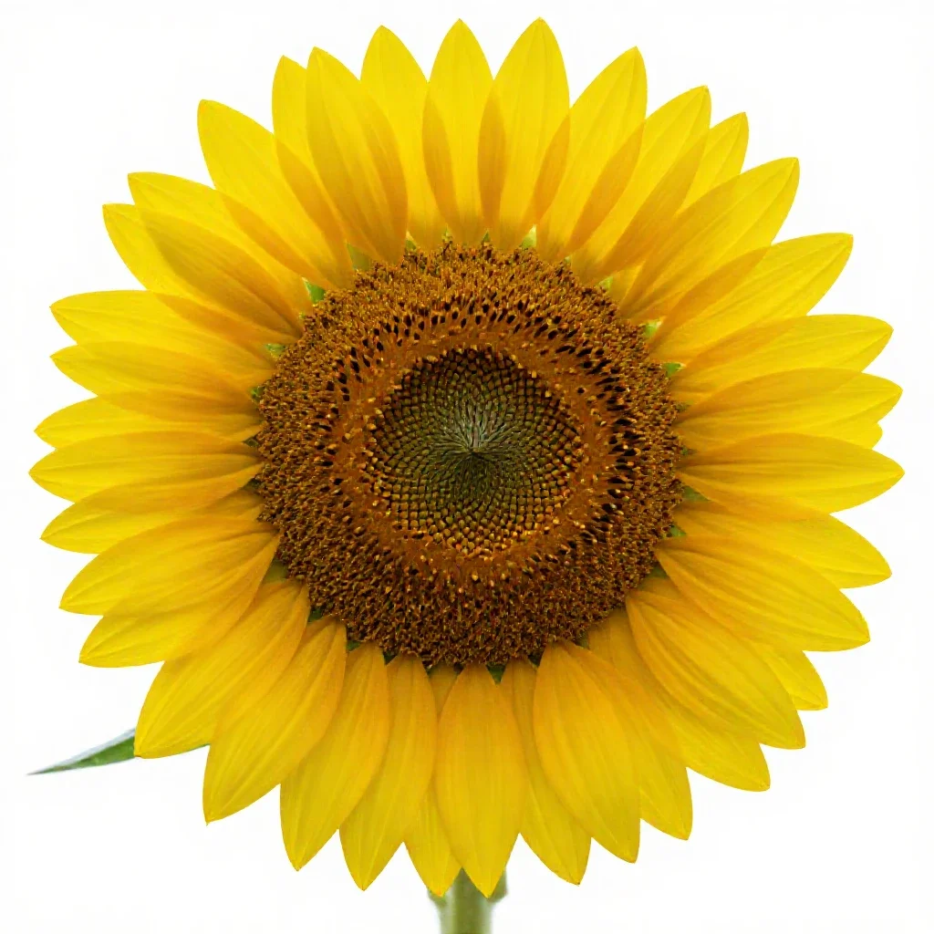 Sunflower head isolated on a white background