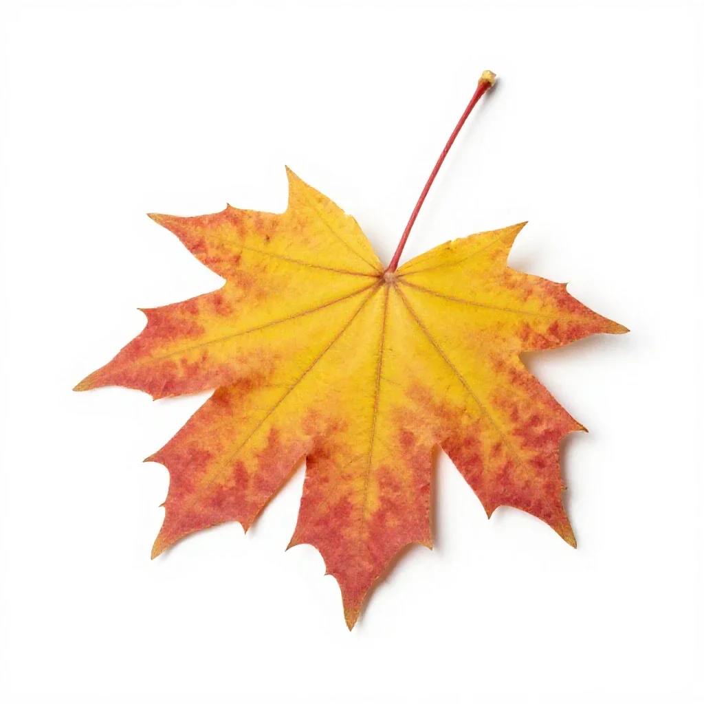 Autumn maple branch isolated on a white background