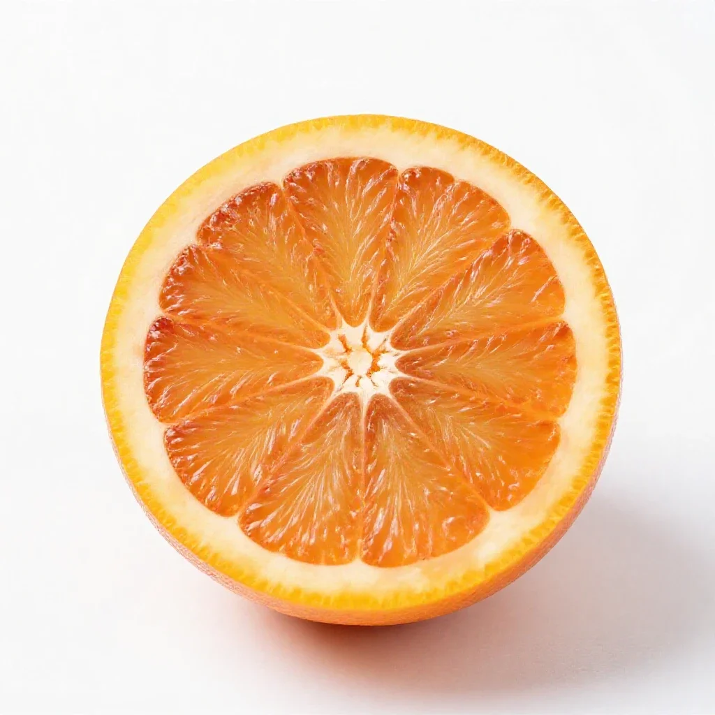Blood orange halved isolated on a white background
