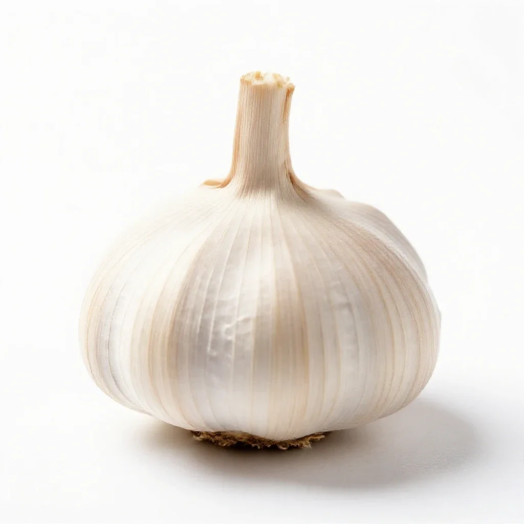 Bulb of garlic isolated on a white background