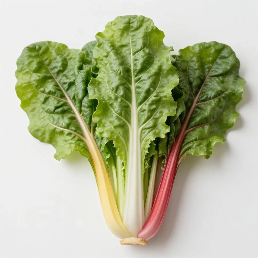 Bunch of rainbow chard isolated on a white background