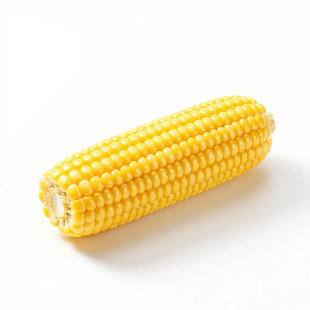 Corn cob with husk peeled isolated on a white background