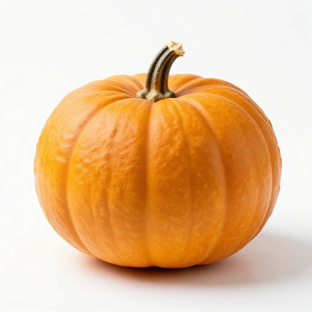 Crown pumpkin cut open isolated on a white background