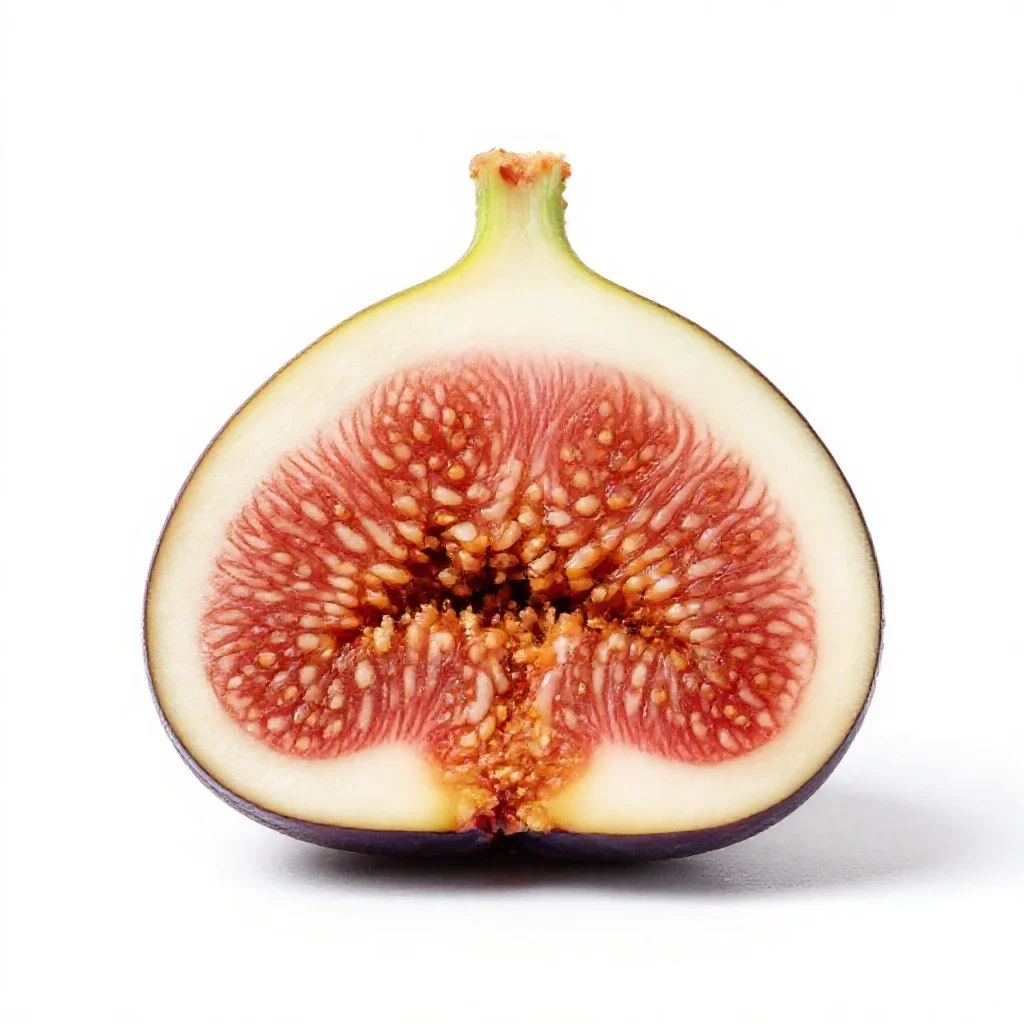 Fig split open isolated on a white background