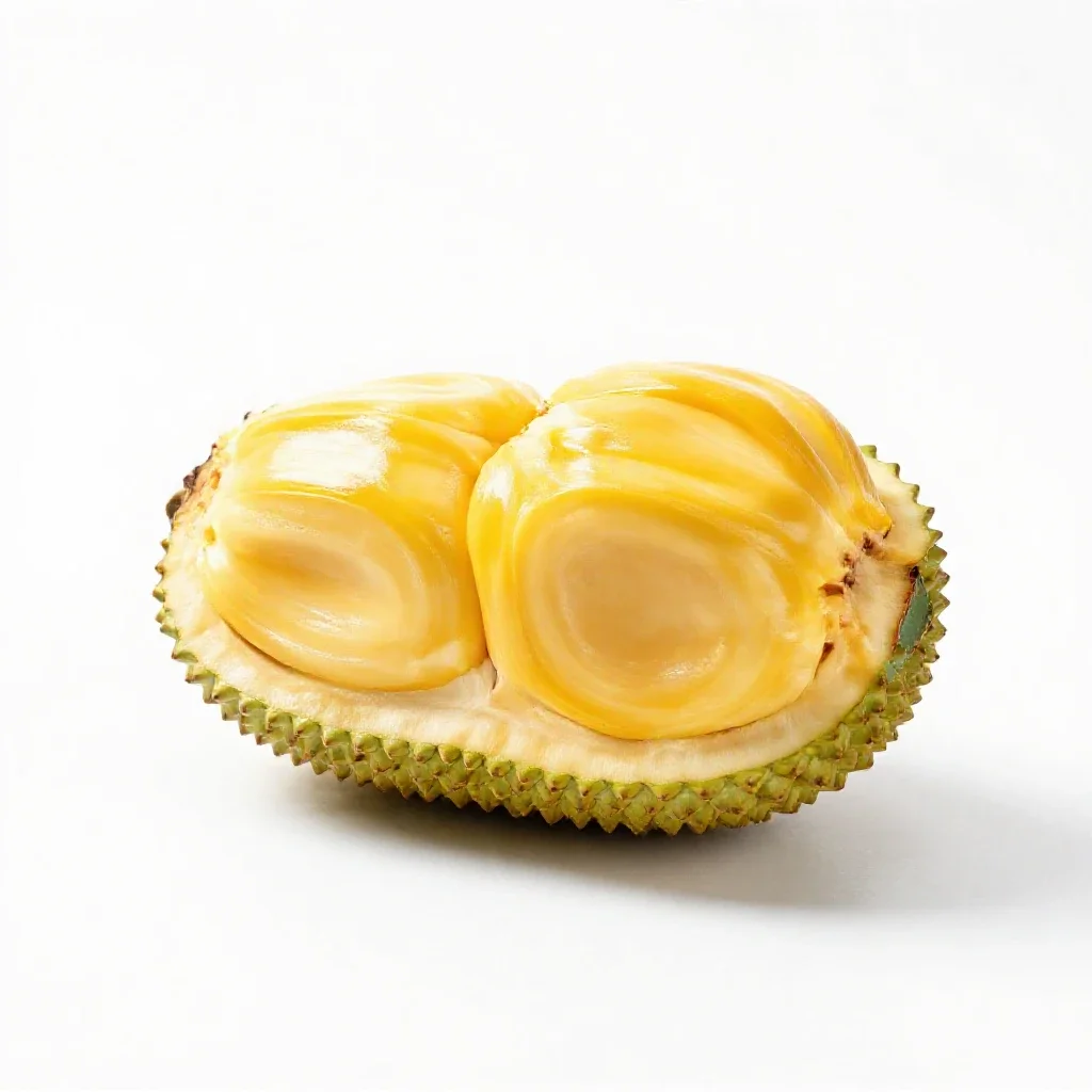 Jackfruit segment isolated on a white background