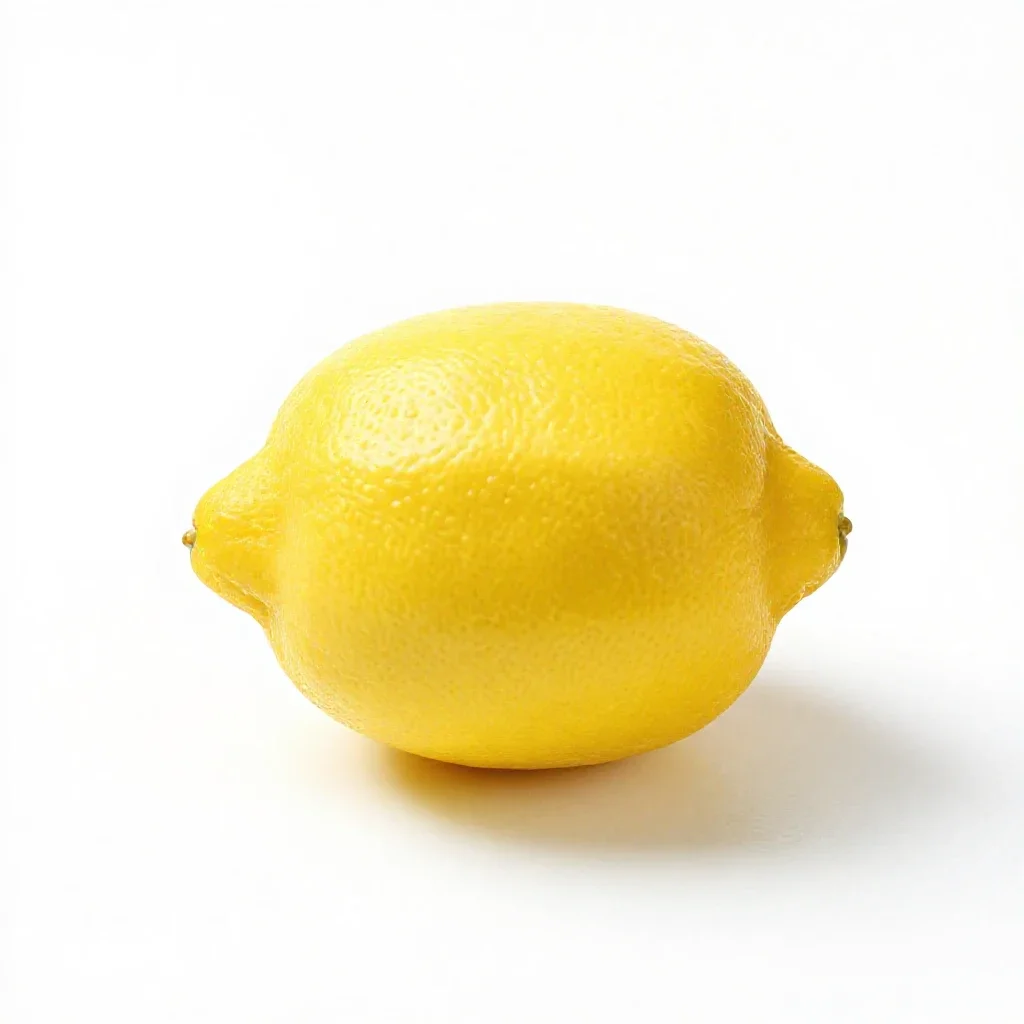 Lemon with a leaf isolated on a white background