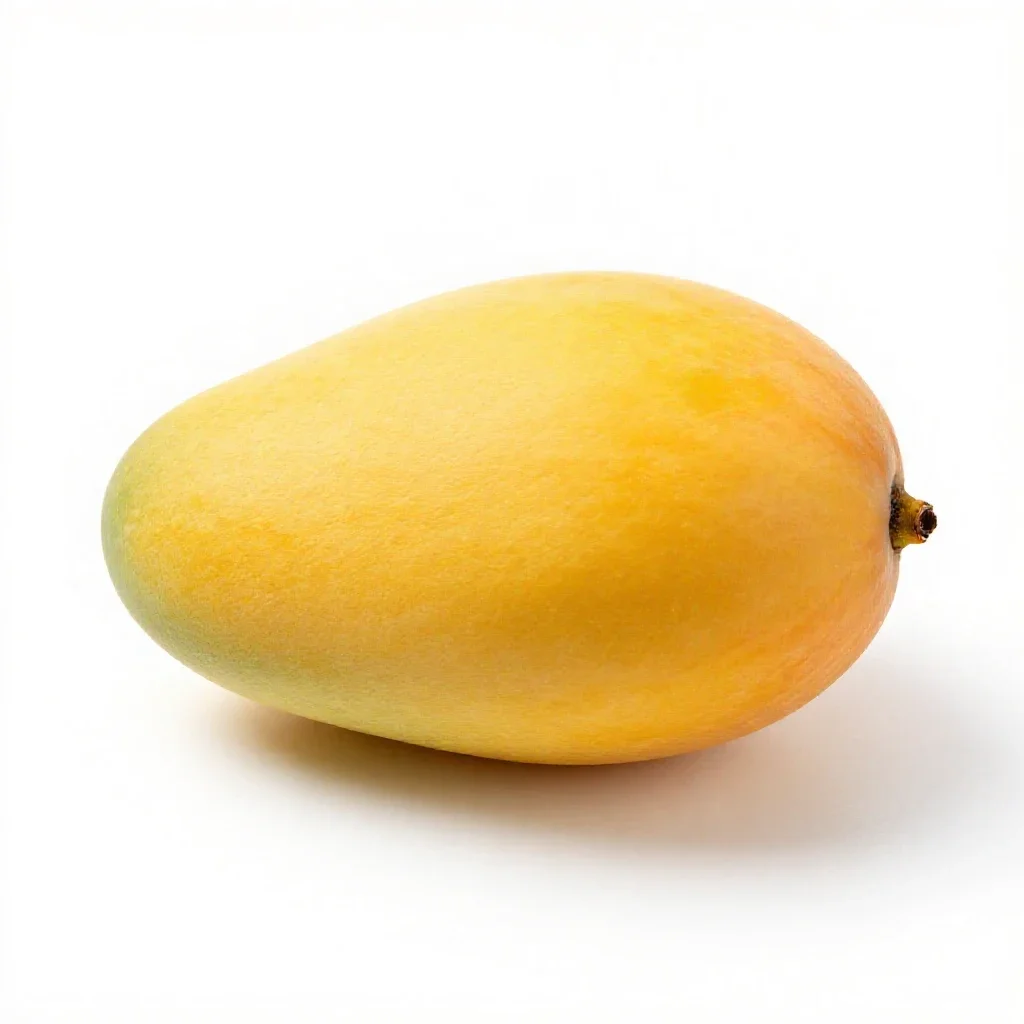 Mango cheek scored isolated on a white background