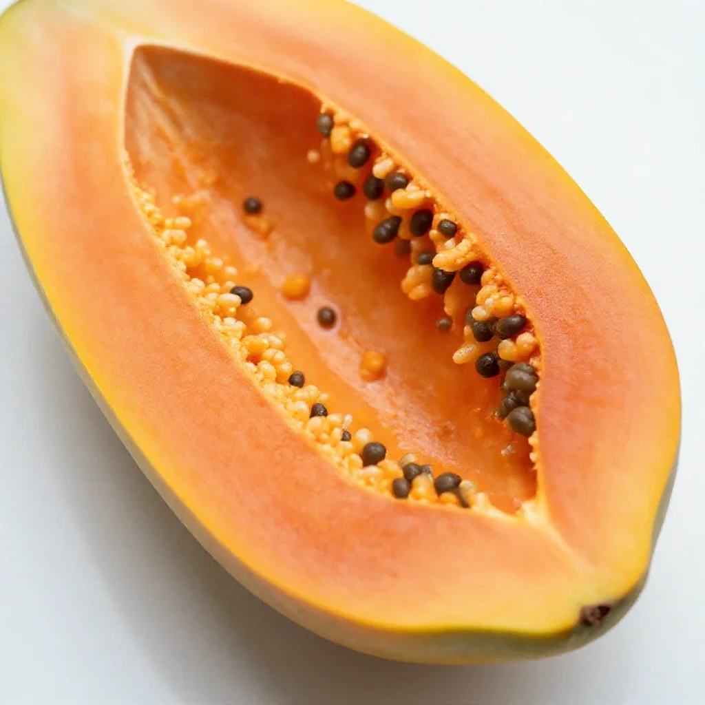 Papaya halved isolated on a white background