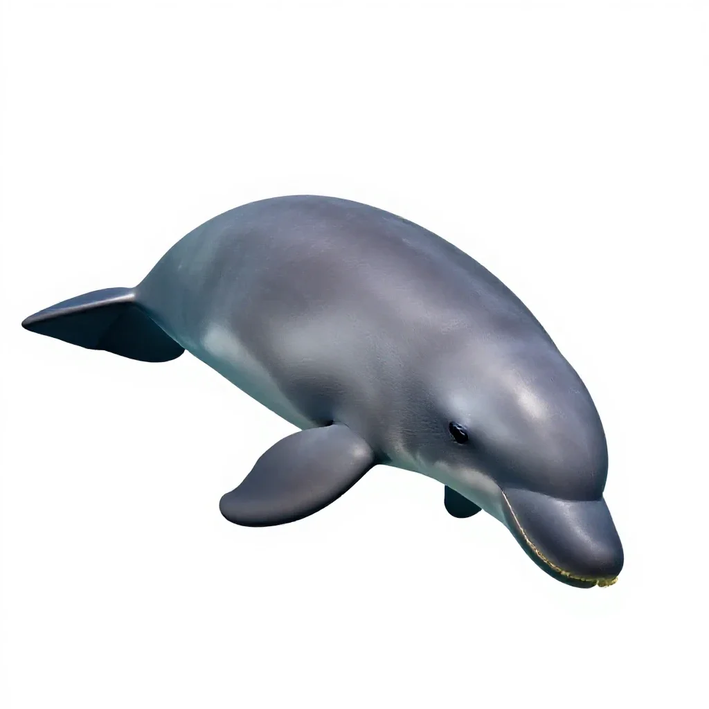 Dugong grazing isolated on a white background