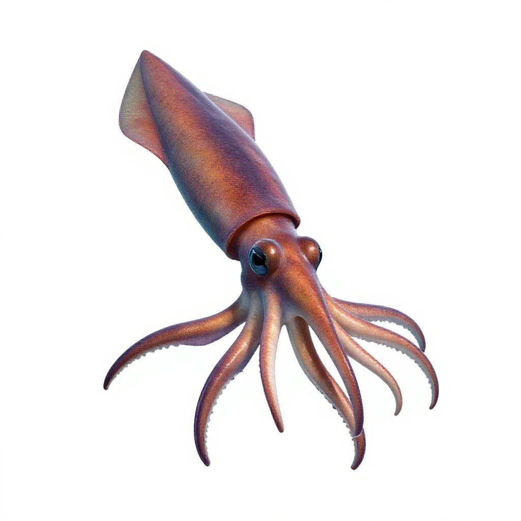 Giant squid isolated on a white background
