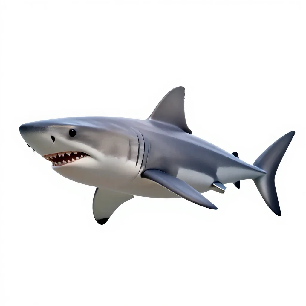 Great white shark isolated on a white background