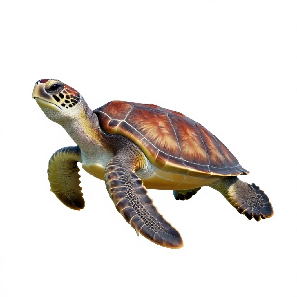Leatherback turtle isolated on a white background