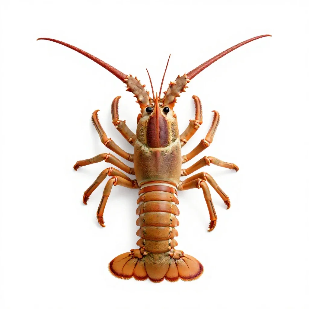 Spiny lobster isolated on a white background