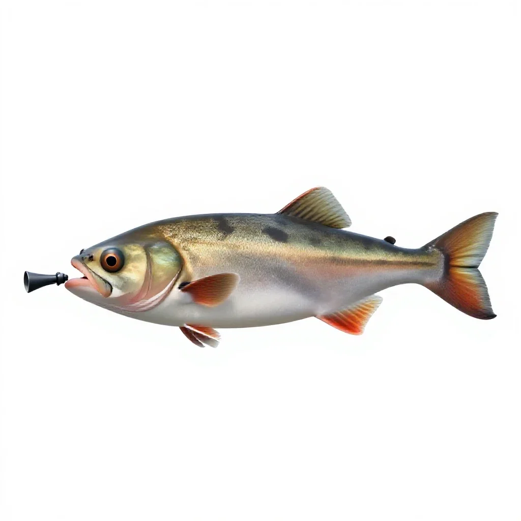 Anglerfish with a lure isolated on a white background