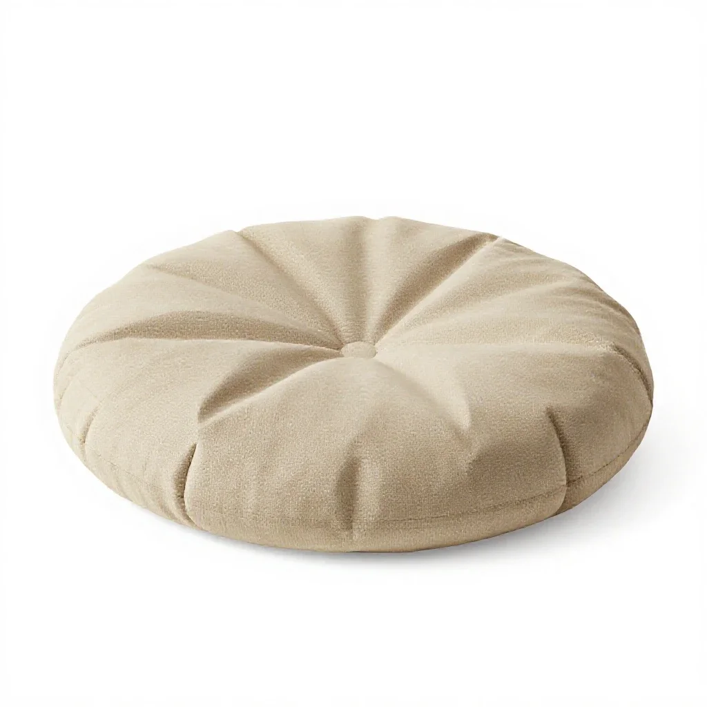 Boucle floor cushion isolated on a white background