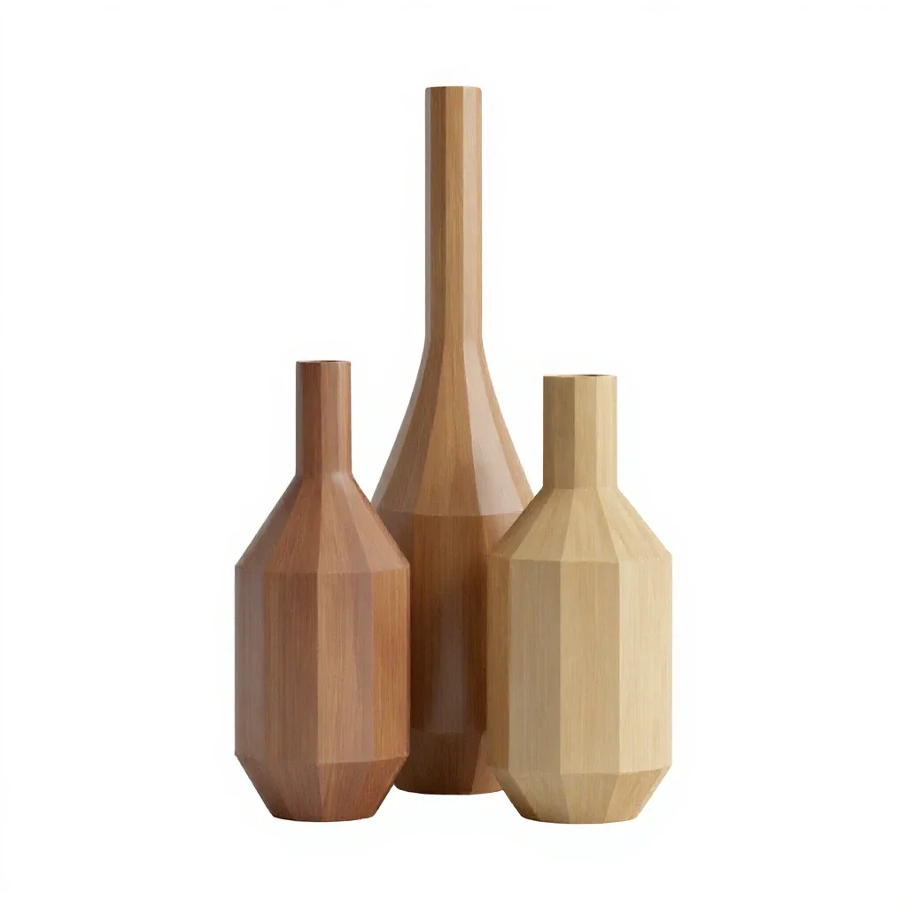 Bud vase trio isolated on a white background