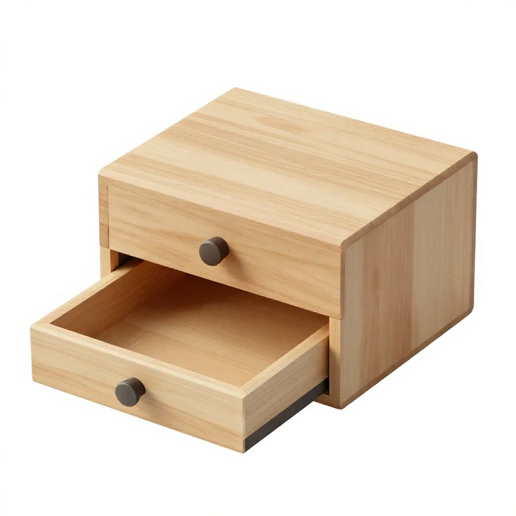 Jewellery box with a lift-out tray isolated on a white background