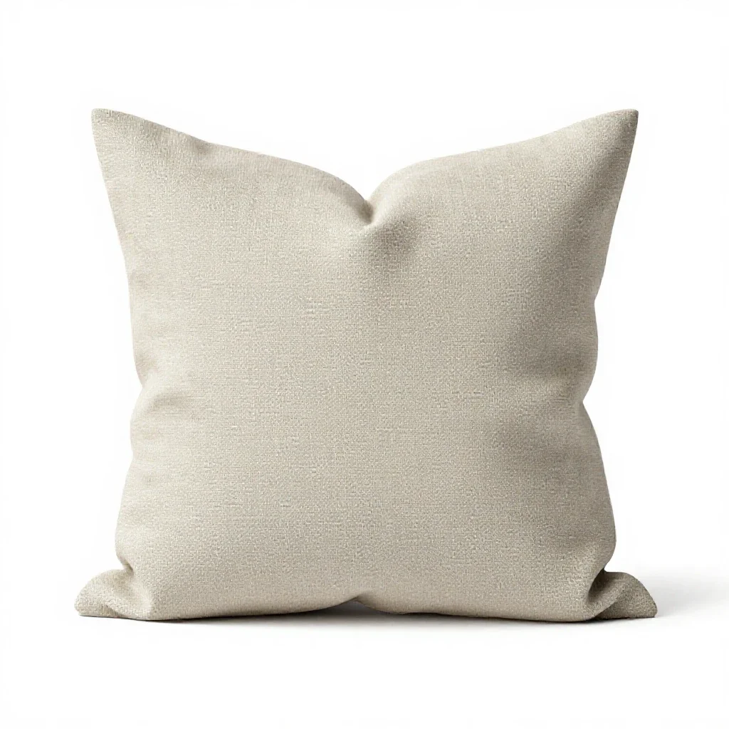 Linen cushion with a knife edge isolated on a white background