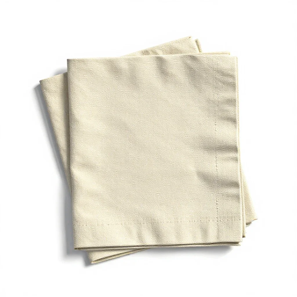 Set of napkins with a ring isolated on a white background