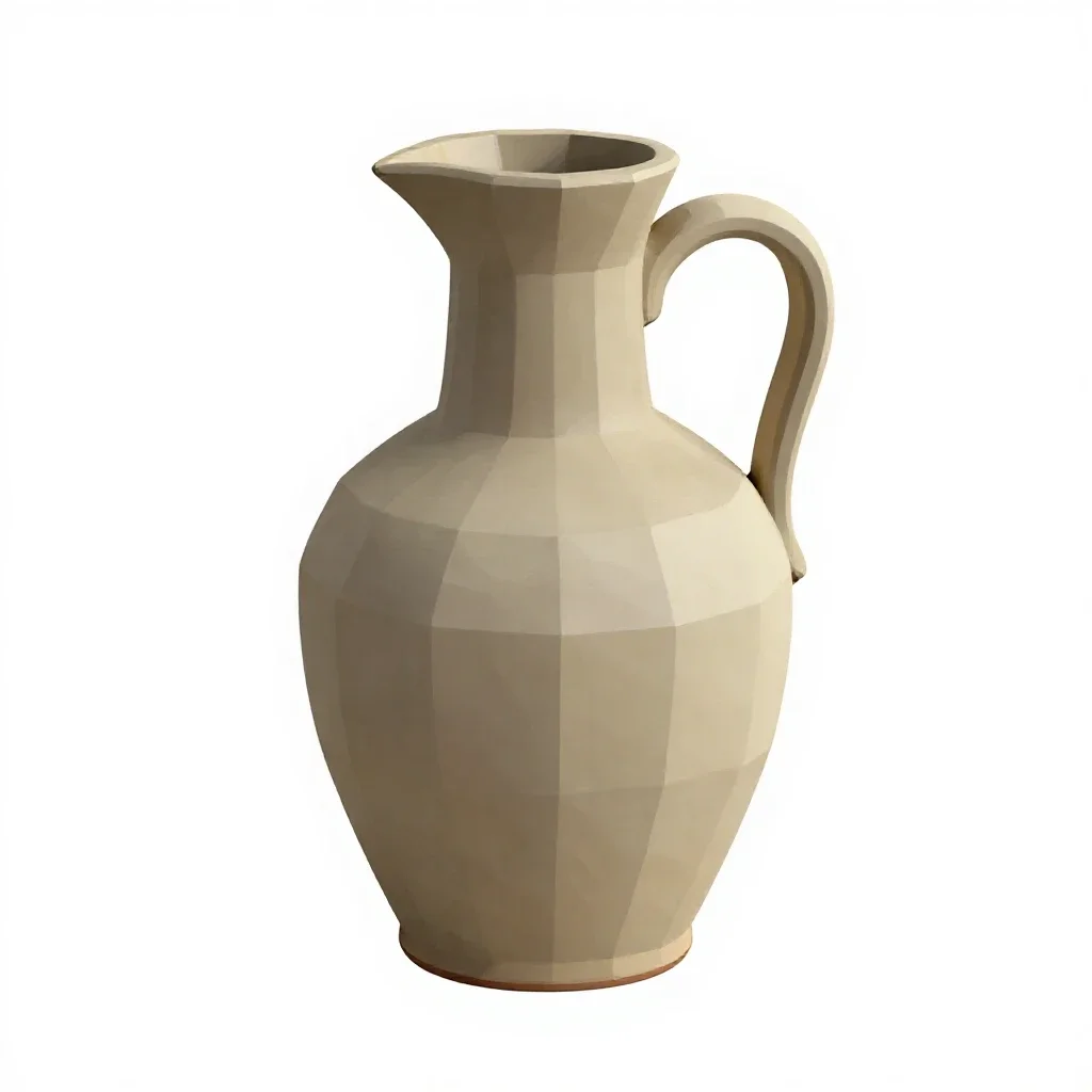 Stoneware jug isolated on a white background