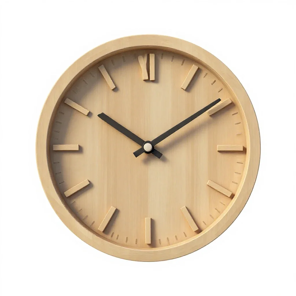 Wall clock with a plain face isolated on a white background