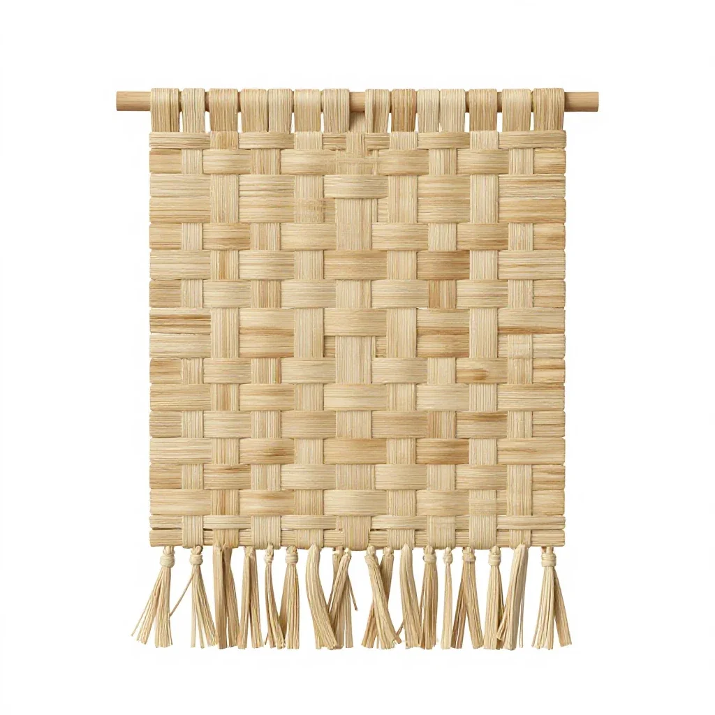 Woven wall hanging isolated on a white background
