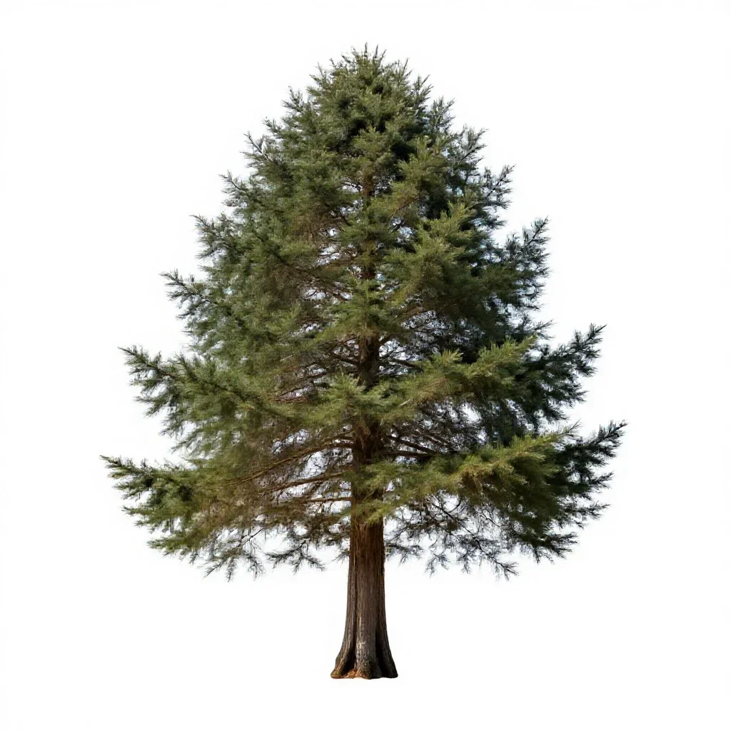 Coastal redwood isolated on a white background