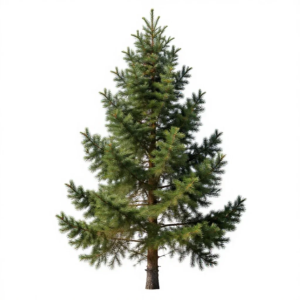 Douglas fir isolated on a white background