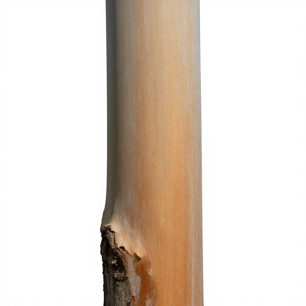 Eucalyptus with peeling bark isolated on a white background