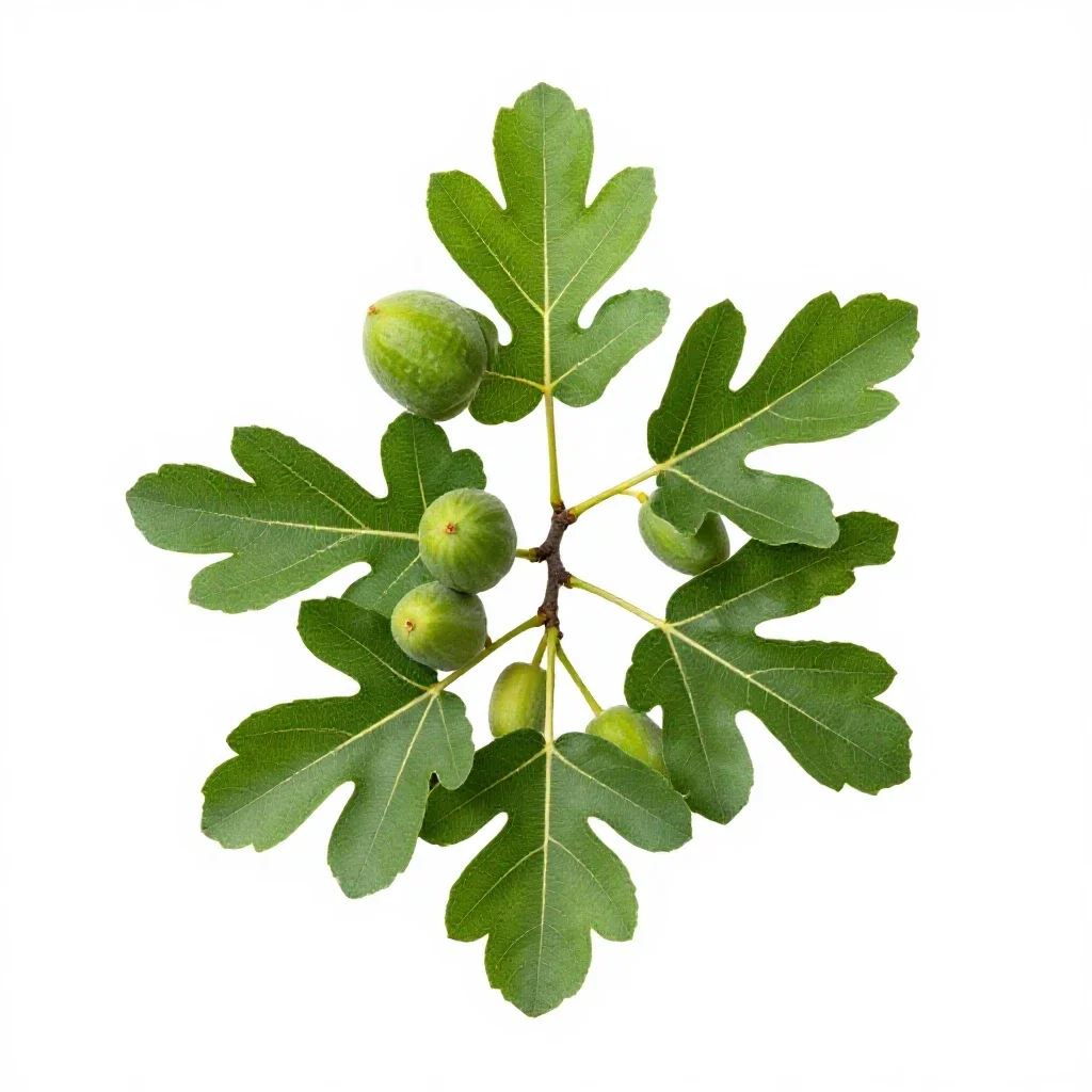 Fig tree with fruit isolated on a white background