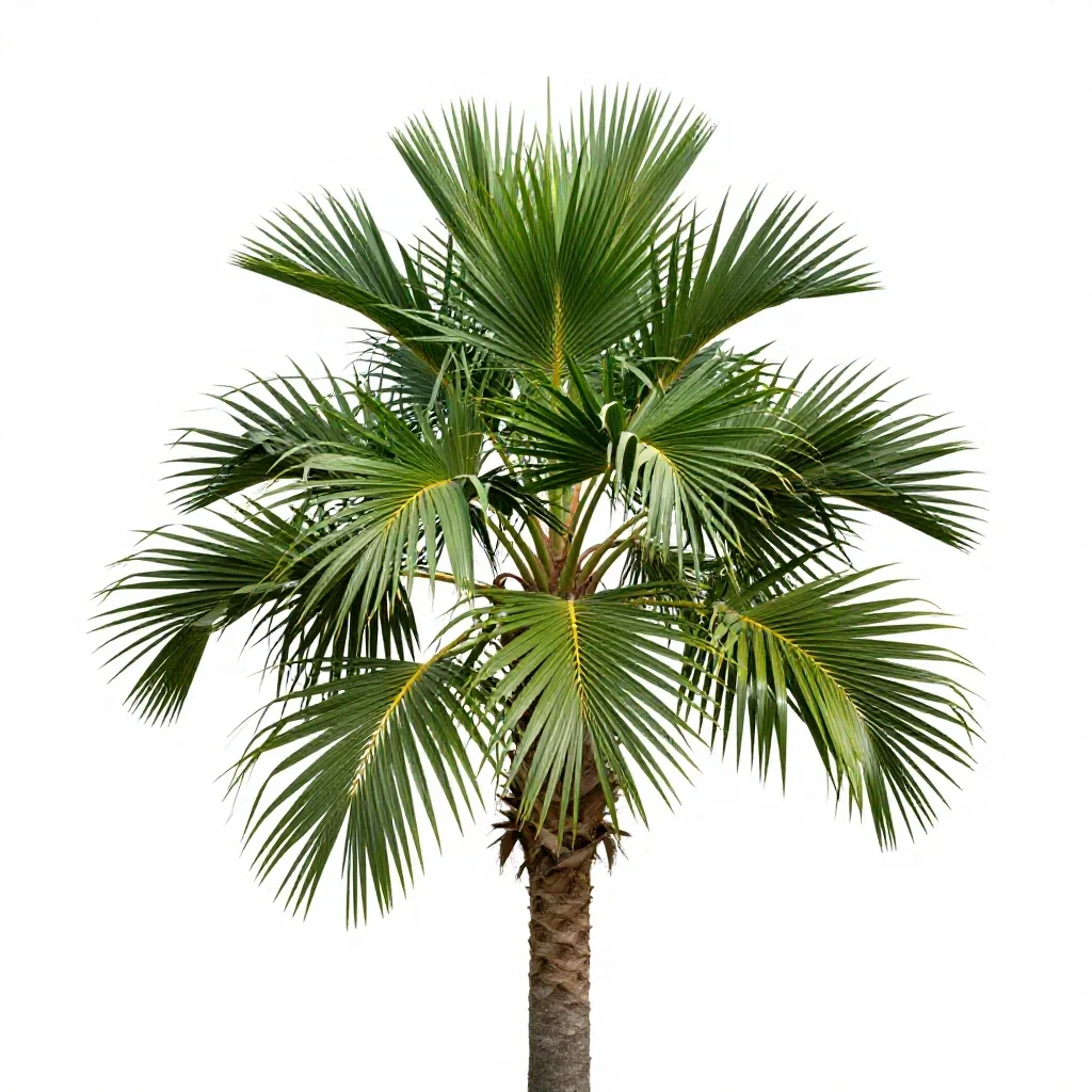 Nikau palm isolated on a white background