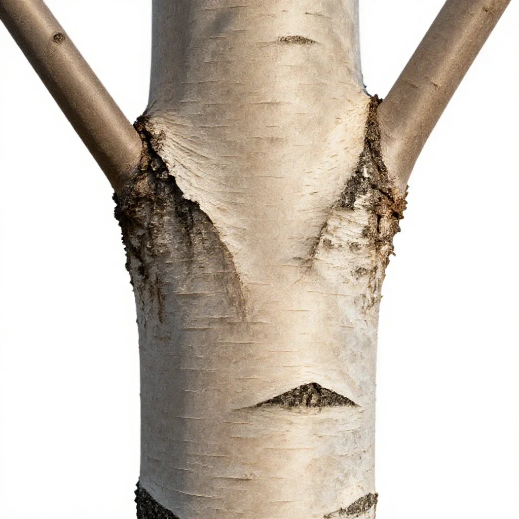 Paperbark tree isolated on a white background