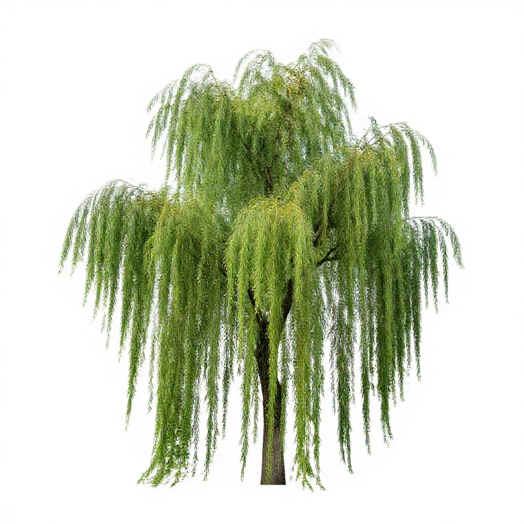 Weeping willow isolated on a white background