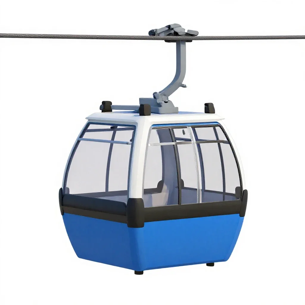 Cable car gondola isolated on a white background