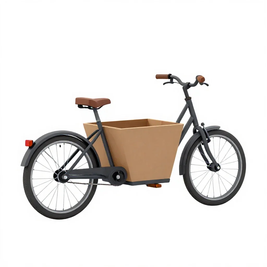 Cargo bicycle isolated on a white background