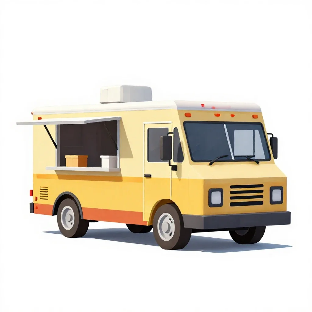 Food truck isolated on a white background