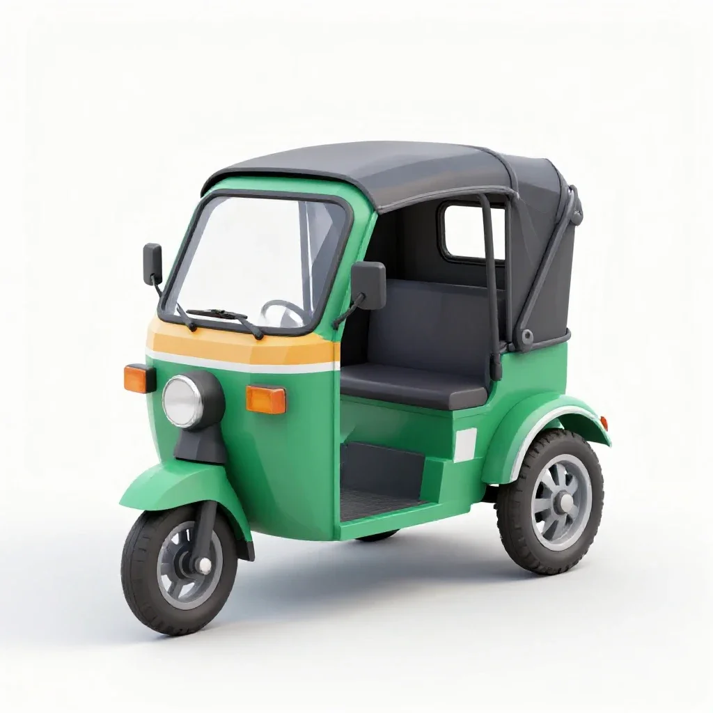 Rickshaw isolated on a white background