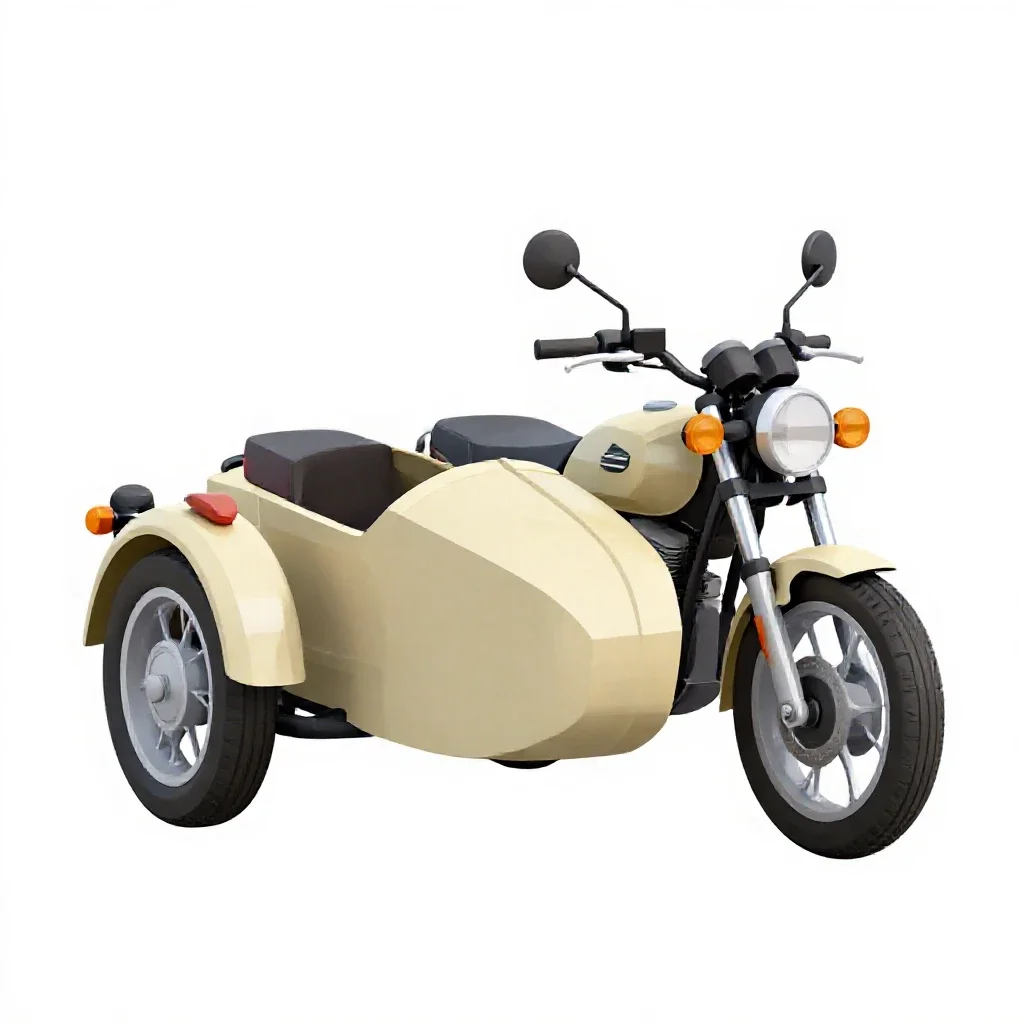 Sidecar motorcycle isolated on a white background