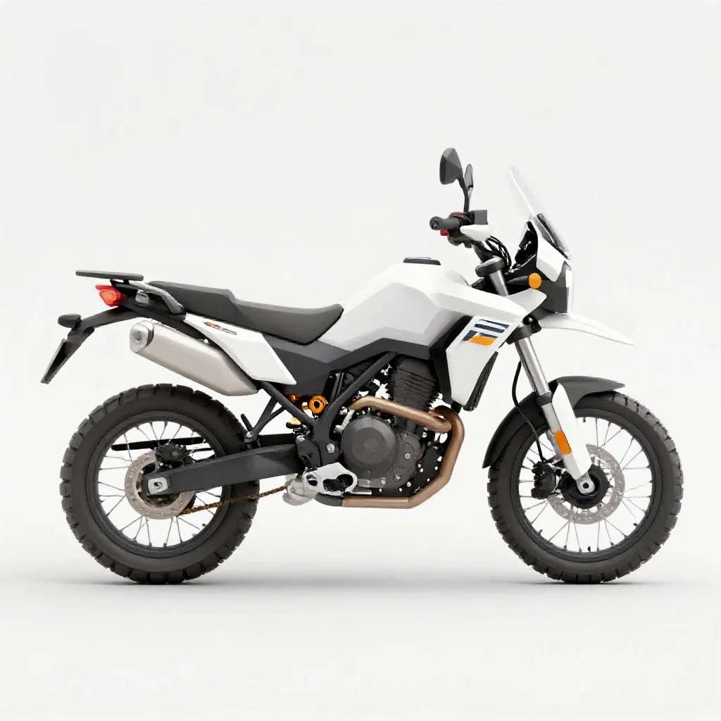 Adventure motorcycle isolated on a white background