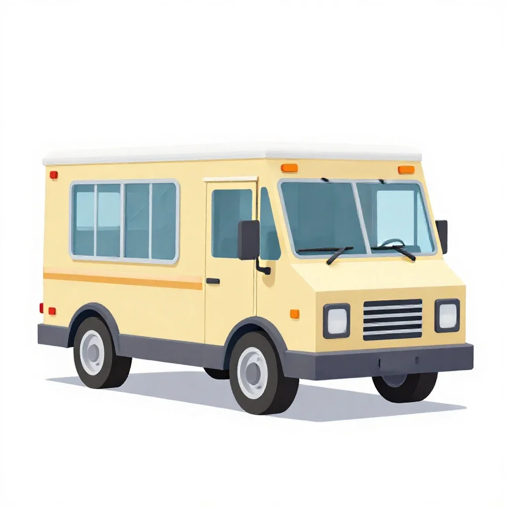 Ice cream truck isolated on a white background