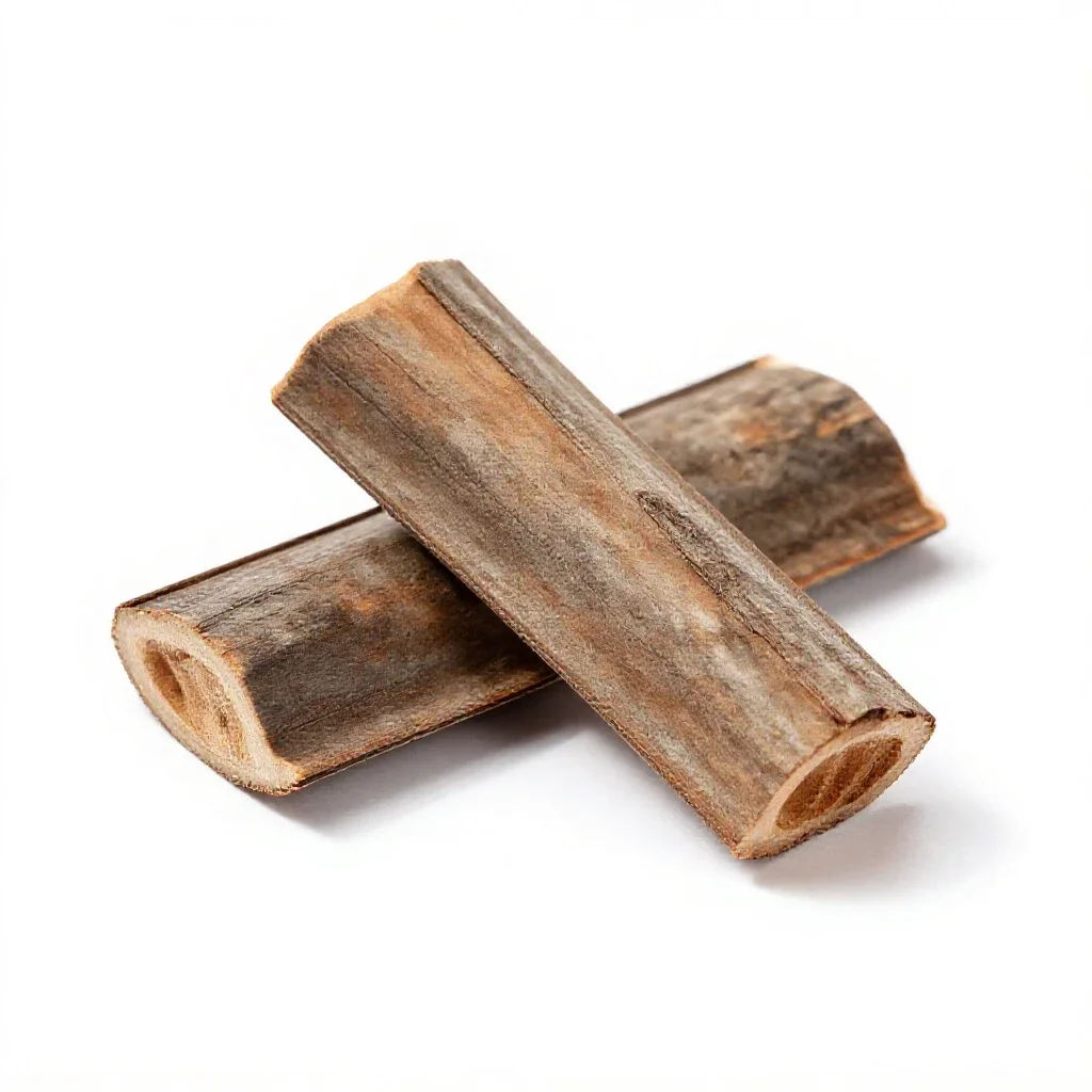 Cascarilla bark isolated on a white background