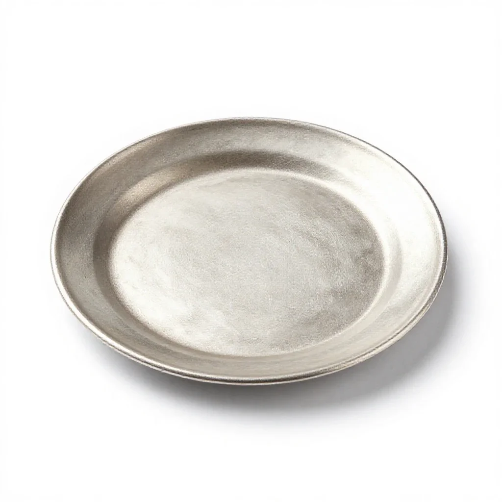 Silver plate isolated on a white background