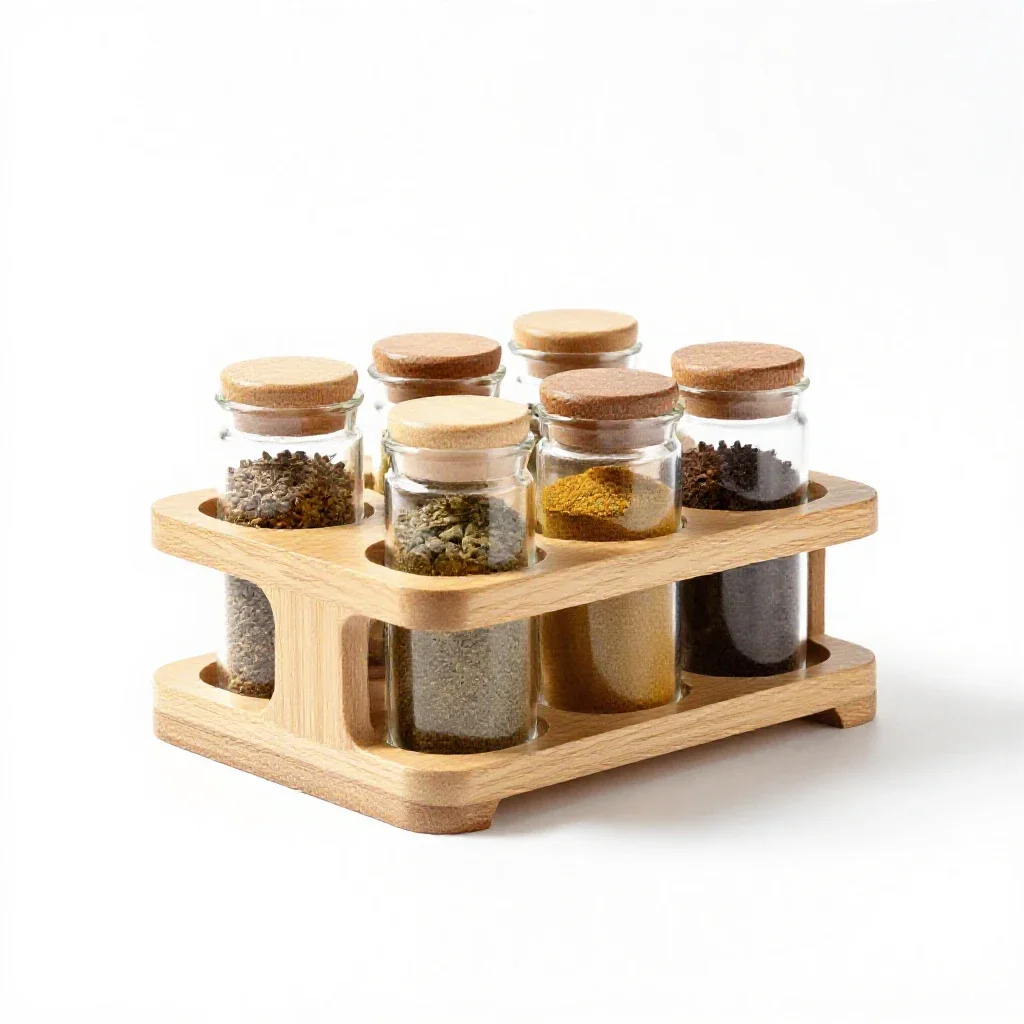 Spice rack isolated on a white background