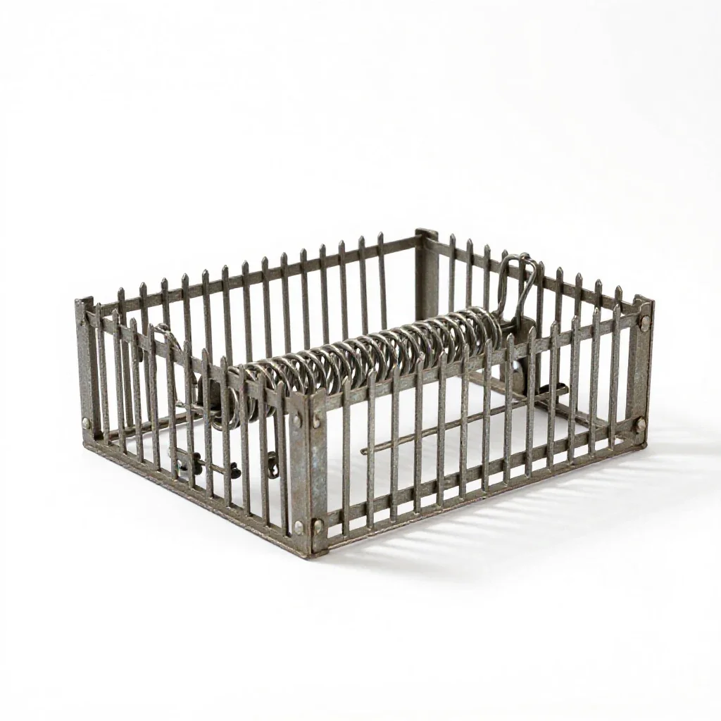 Steel trap isolated on a white background